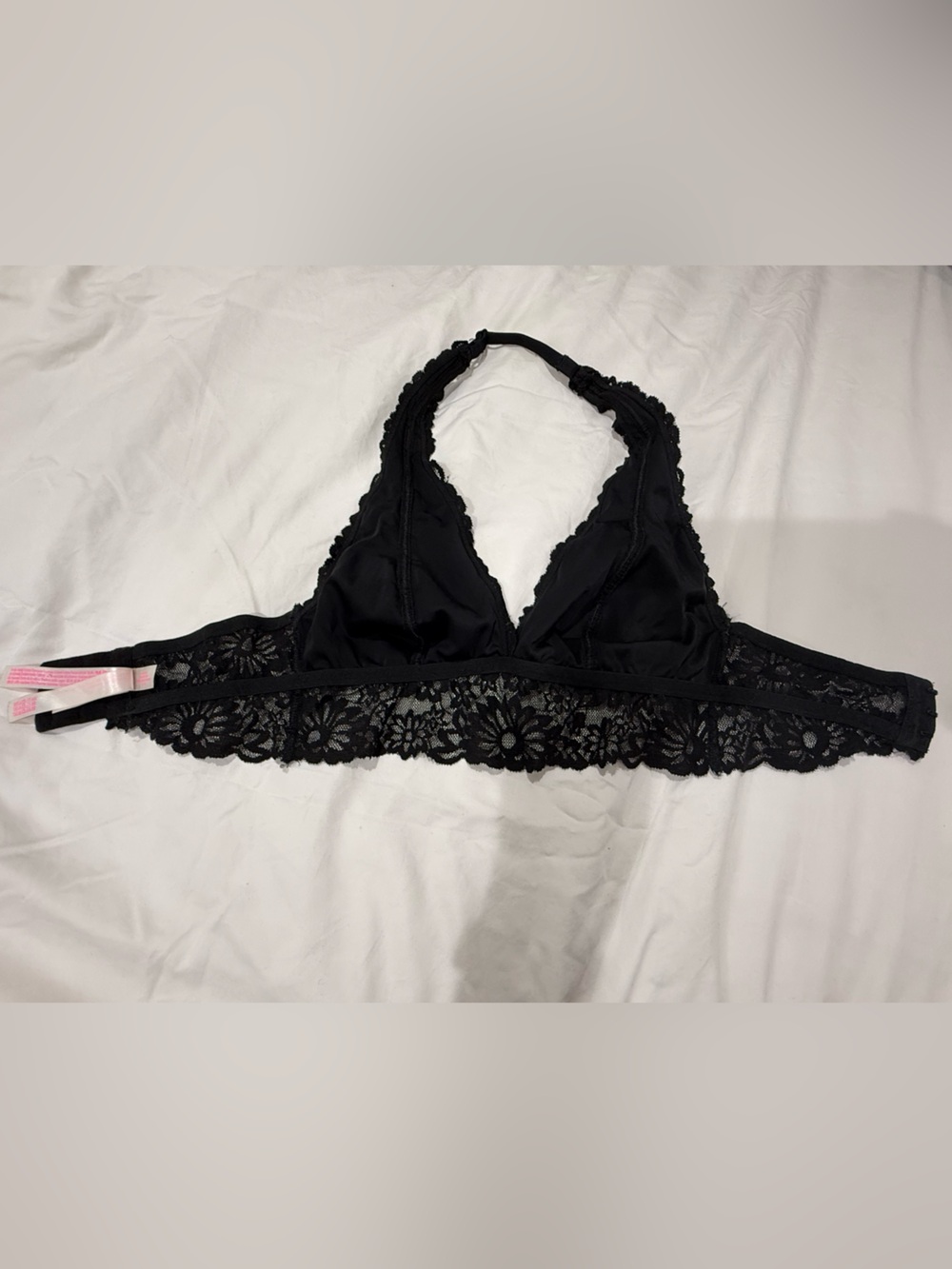 Victoria's Secret Black Lace Halter Bralette XS